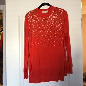NWOT. Orange summer sweater with gold accent.